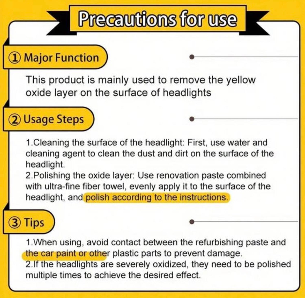 Lichid Restaurator Faruri Auto
